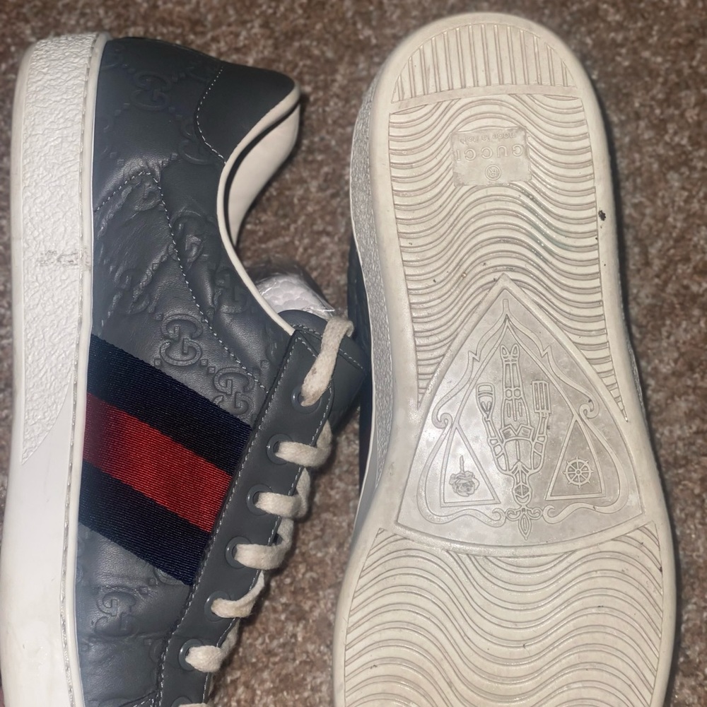 Gucci Unisex Gray Sneaker USED - Picture 6 of 10